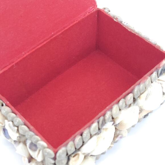 Vtg Seashell Jewelry Trinket Box Chest Sailor Valentine Nautical Handmade 6.5” - Picture 8 of 14